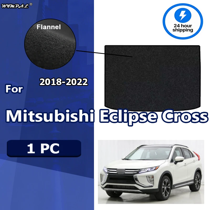 

Flannel Rear Trunk Mat For Mitsubishi Eclipse Cross 2018-2022 Trunk Luggage Floor Carpet Pads Auto Accessories Boot Cargo Black