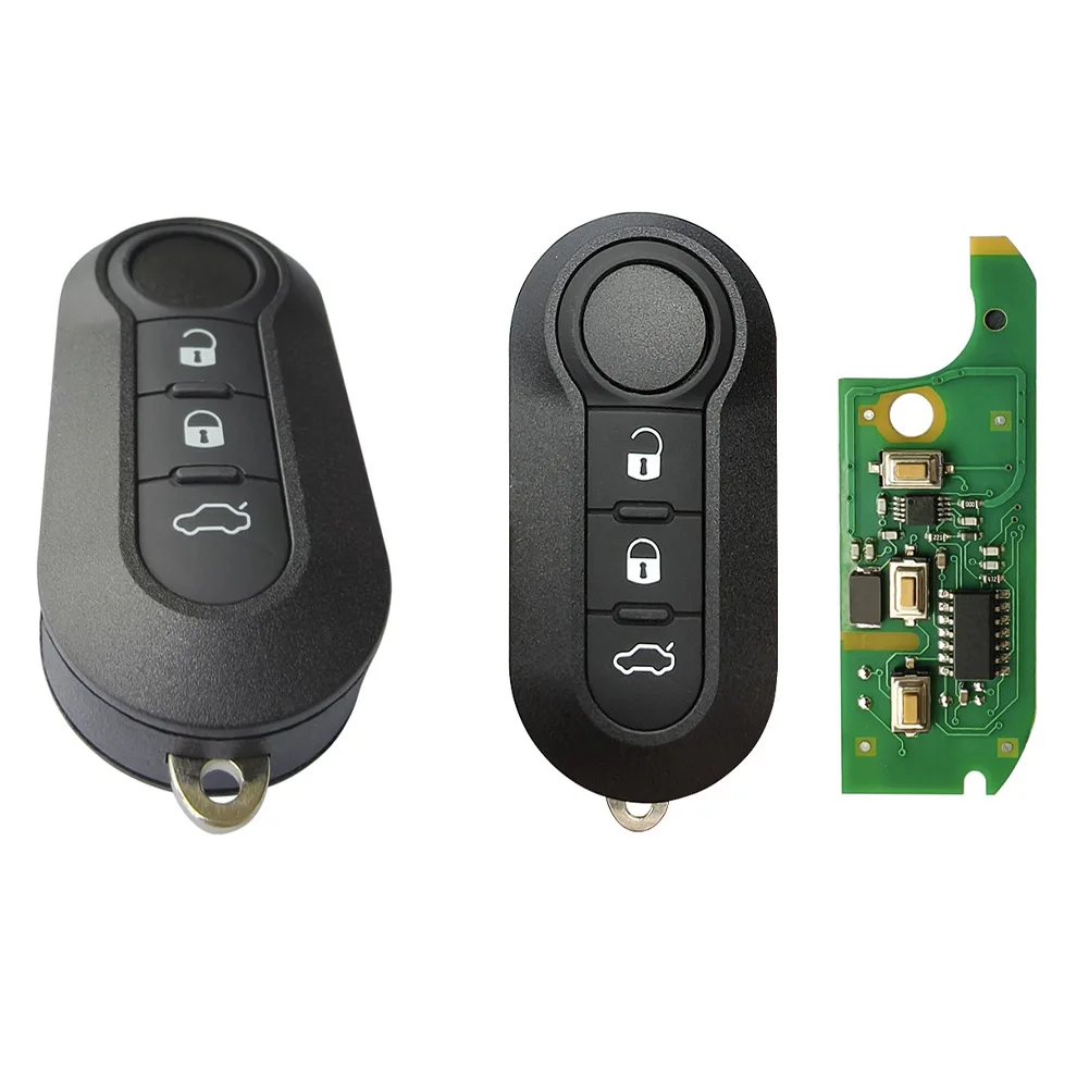 

3 Button Remote Car Key For Fiat For 500 Folding Car Key Remote 433MHz ID46 Automobiles Parts Accessories 12V 10mA