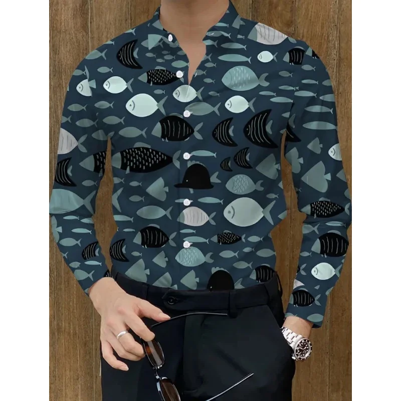 

Мужские осенние рубашки с длинными рукавами модные и удобные, с разными цветами и узорами.