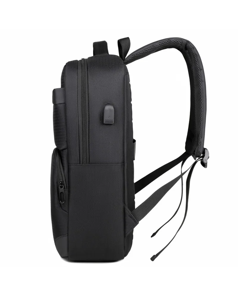 Simple business backpack men's USB port 15.6 inch laptop backpack