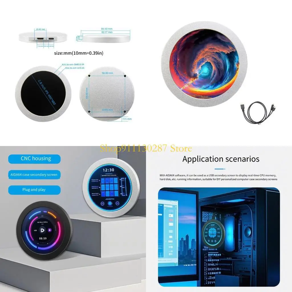 

J1HC USB Power круглый ЖК-экран для настольных компьютеров с динамическим видеофоном