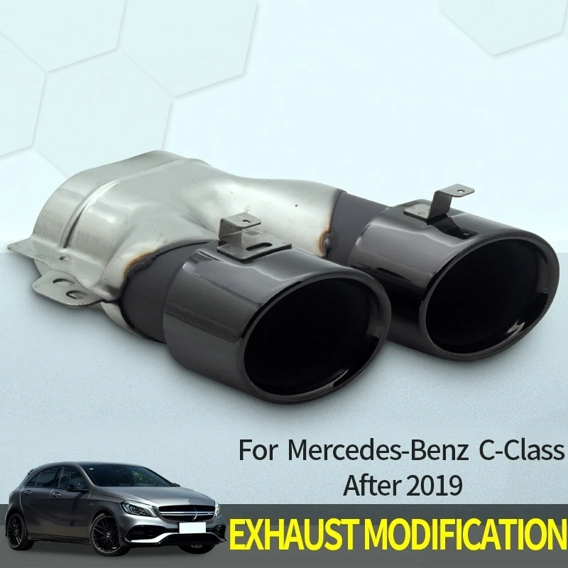 Il tubo di scarico modificato C43 è adatto per Mercedes-Benz classe C in acciaio inossidabile a quattro uscite in titanio nero gola posteriore ML per