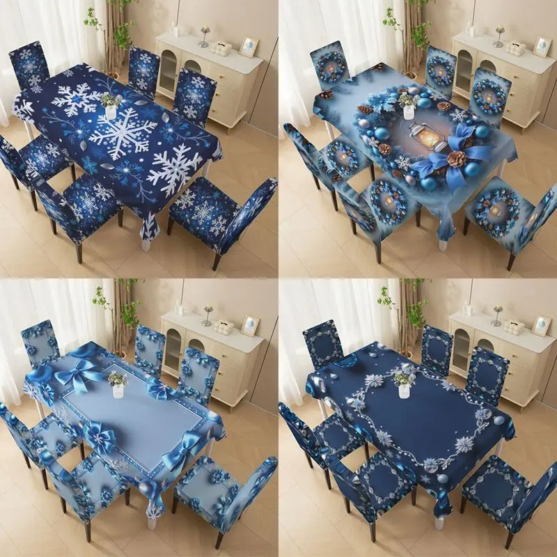 

Elastic Chair Cover Outdoor Garden High Back Chair Cover, Blue Snowflake Pattern, Restaurant Chair Cover Set