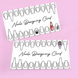 10pcs Nail Practice Cards Nails Shape Training Cards Nail Art Designing Cards False Nail Practicing Card Beginner Manicure Board