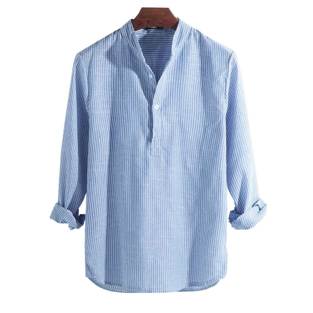 

New 2020 Men's Cotton Long Sleeve Shirts Spring Fashion Urban Loose Fit Short Sleeve Versatile All Seasons Travel Wear