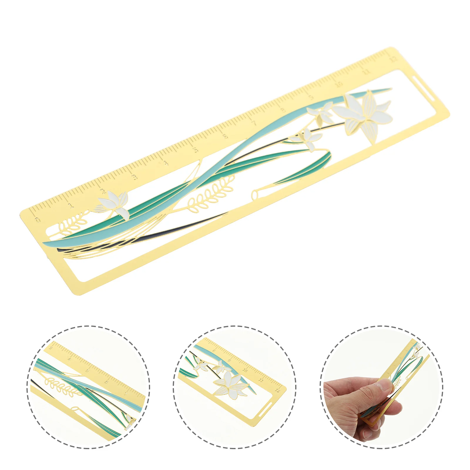 

Creative Brass Bookmark Ruler Metal Page Marker for Books Thin Light Strong Vintage Style Decoration Ideal Gift for Students