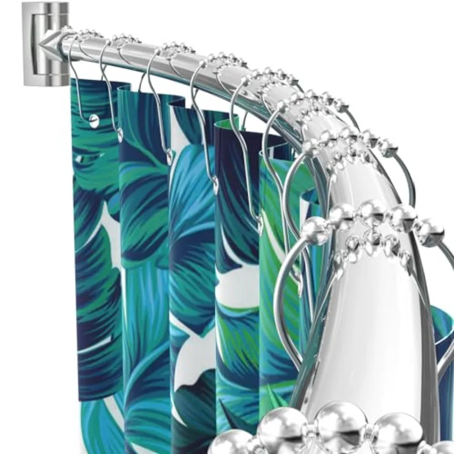 

Curved Shower Curtain Rod For Bathroom 38-72 Inch Adjustable Length Curved Shower Rod Metal RodsandBrackets Round Shower Curtai