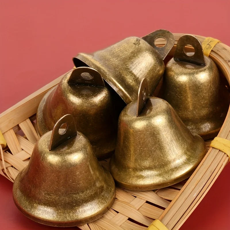 5pcs/set Thickened 38mm/1.5in Retro Horn Opening Bell Bell Round Bell Sound Loud and Crisp Christmas Bell