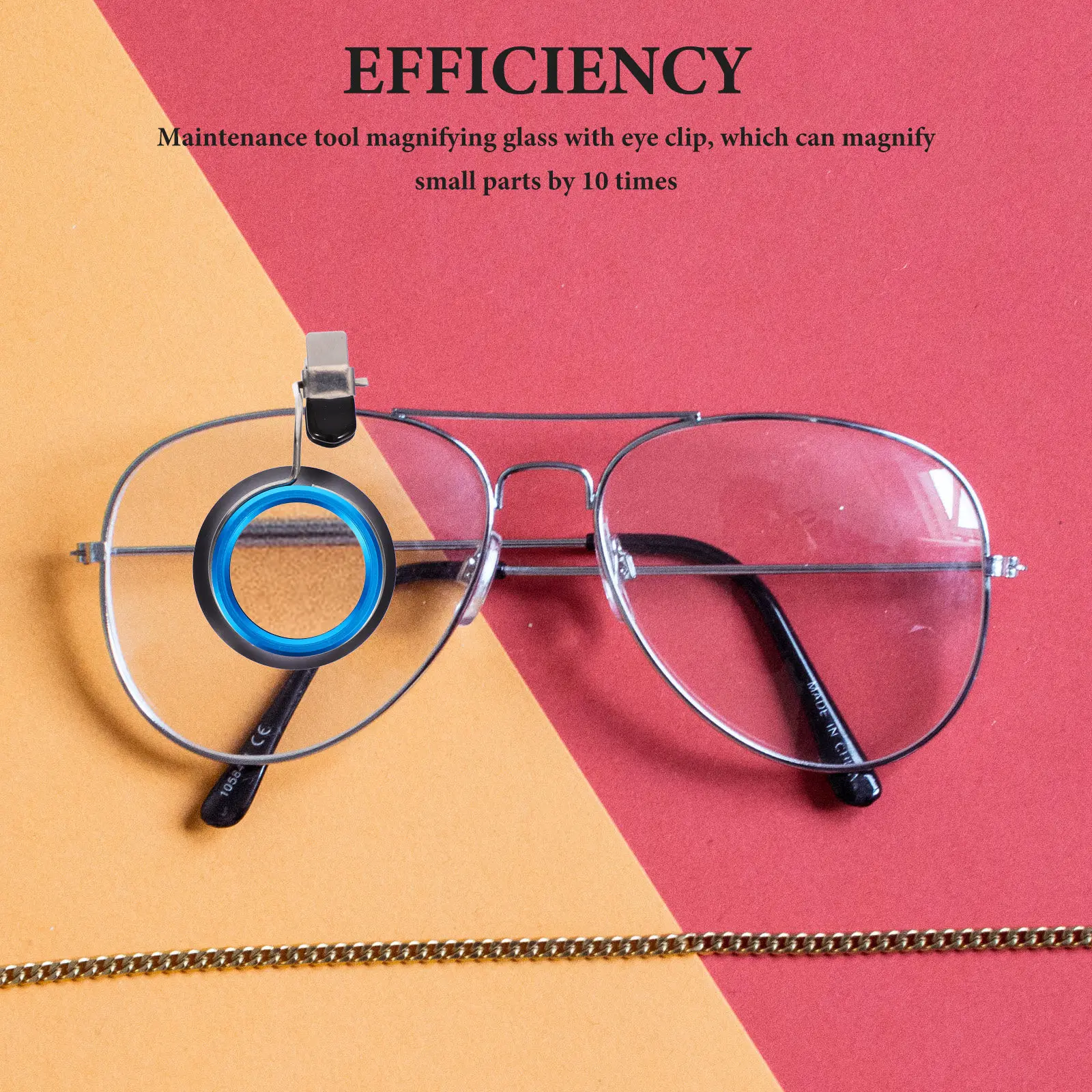 Loupe de réparation de montres à clipser 10X, support de lunettes réglable avec lentille HD pour horlogerie et réparation électronique