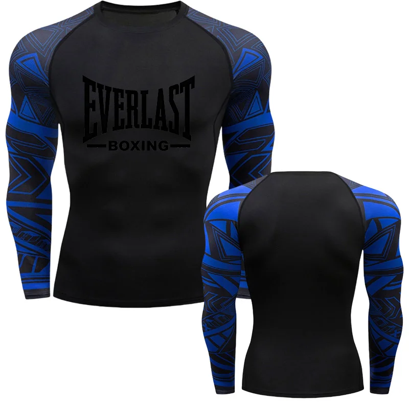 EVERLAST BOXING New Men's Running Compression T-Shirt Short Sleeve Gym Workout Shirts Jogging Sportswear Sweatshirts Printed view 4