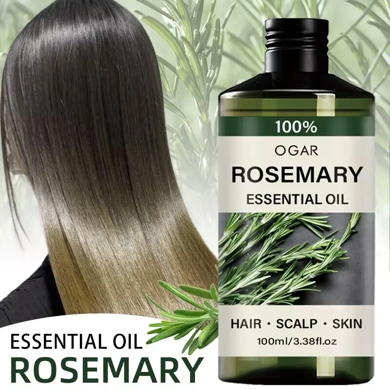 100% pure rosemary essential oil, suitable for hair, scalp, and skin, natural aromatherapy oil, nourishing and revitalizing.