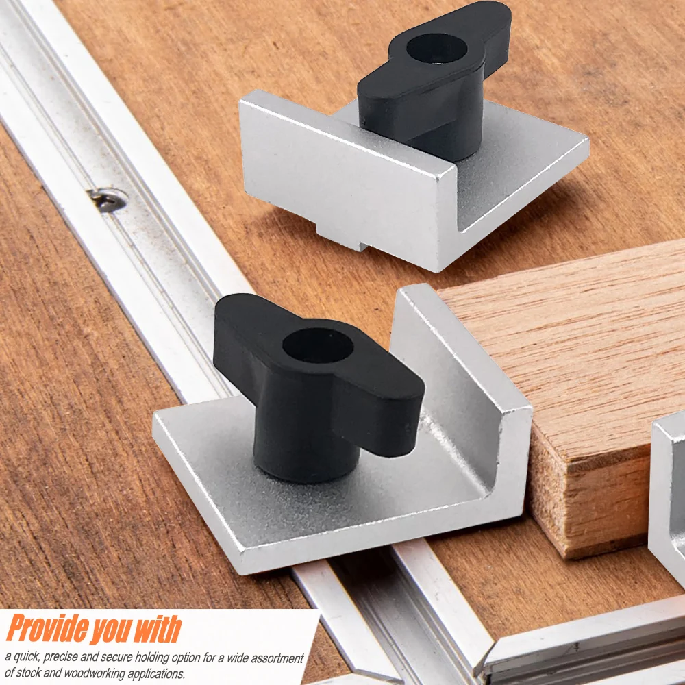 Новый комплект из 4 блоков остановки Т-образной направления — быстрая установка для фрезерного стола и настольной пилы, микрорегулируемые приспособления с Т-образным пазом 3/4 дюйма