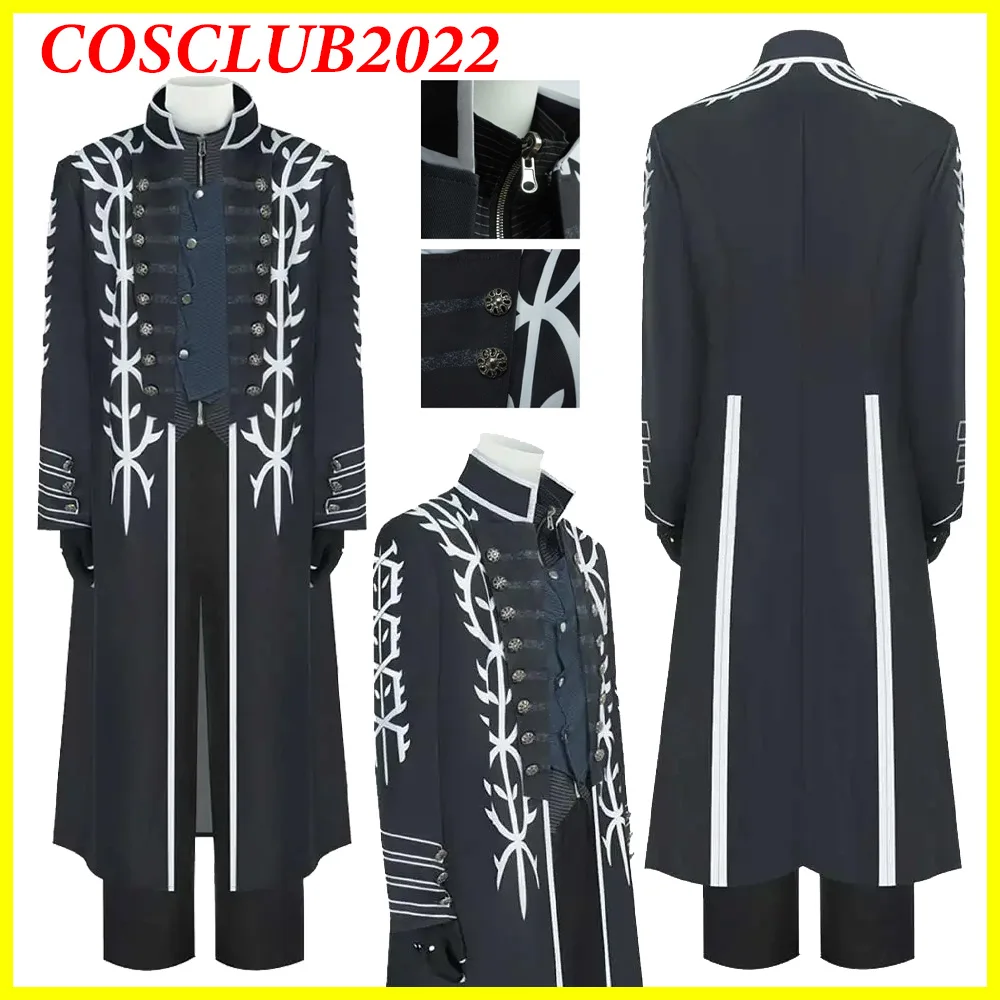 

Game DMC Vergil Cosplay Costume Uniform Clothing Men Adult Shirt Pants Coat Male Outfits Halloween Carnival Party Disguise Suit