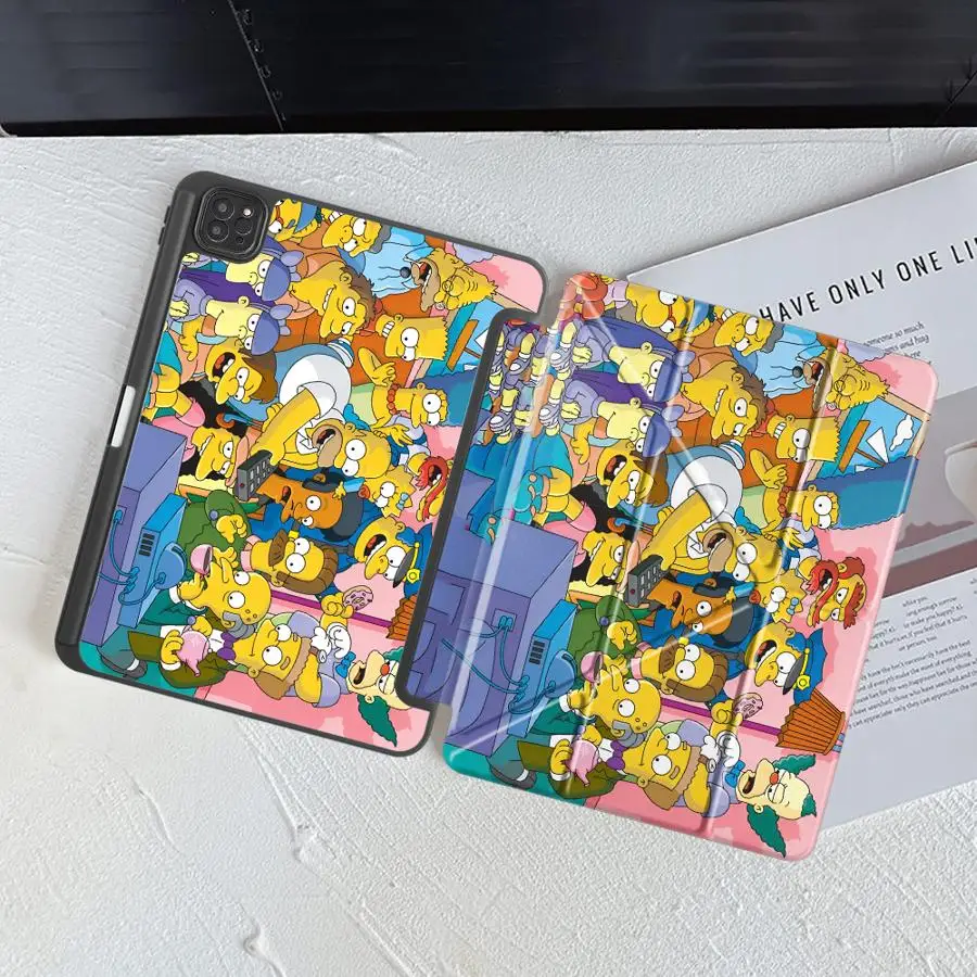 The Simpsons Tablet Case For iPad Pro 11th 10th 9th 8th 7th 12.9inch 2025 Mini 6 7 Air 4 5 M3 M2 1 2 M4 11inch Holder Cover