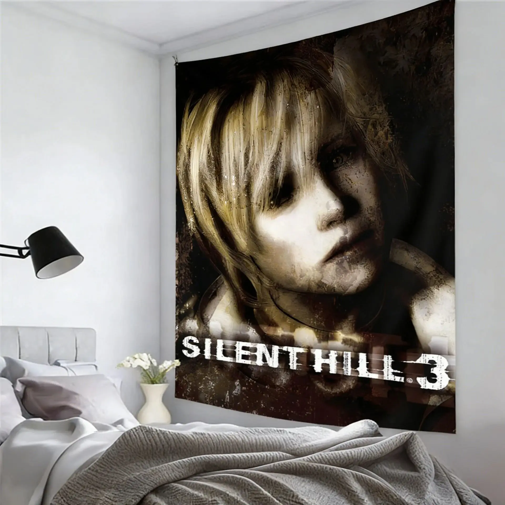 Tapiz de Pared Silent Hill 3, Decoración de Habitación con Temática de Videojuegos de Terror, Arte Estético para Colgar en el Dormitorio o Sala de Estar, Regalo para Gamers