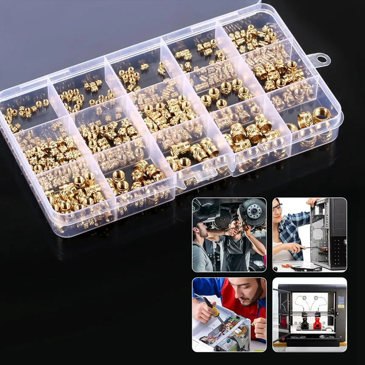 

Reliable- 407pcs Brass Threaded Inserts for 3D Printing,M2 M2.5 M3 M 4 M5 M6 Female Thread Metric Knurled Nuts Threaded Heat Set