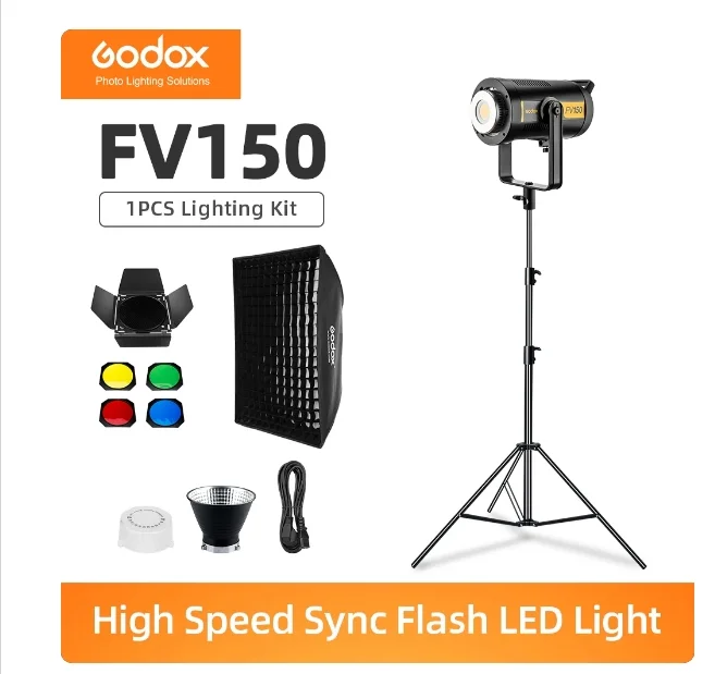 

Presale Godox FV150 150W FV200 200W High Speed Sync Flash LED Light with Built-in 2.4G Wireless Receiver