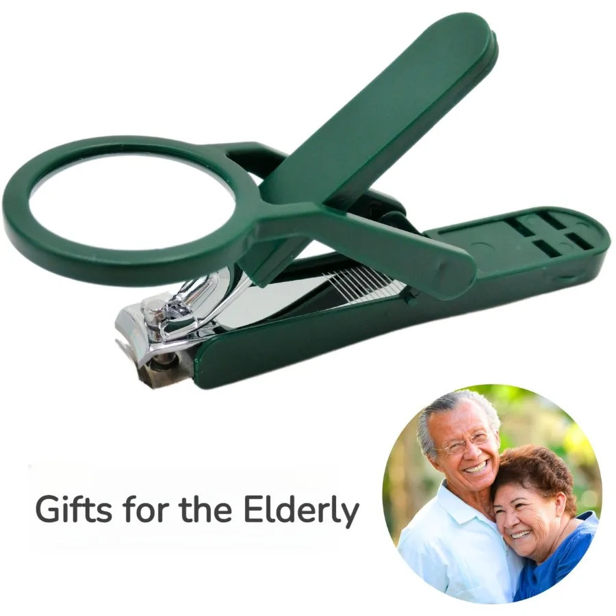 Heavy Duty Stainless Steel Magnifying Glass Nail Clipper for Seniors Easy-to-Use Design Thoughtful Gift for Elderly Parents