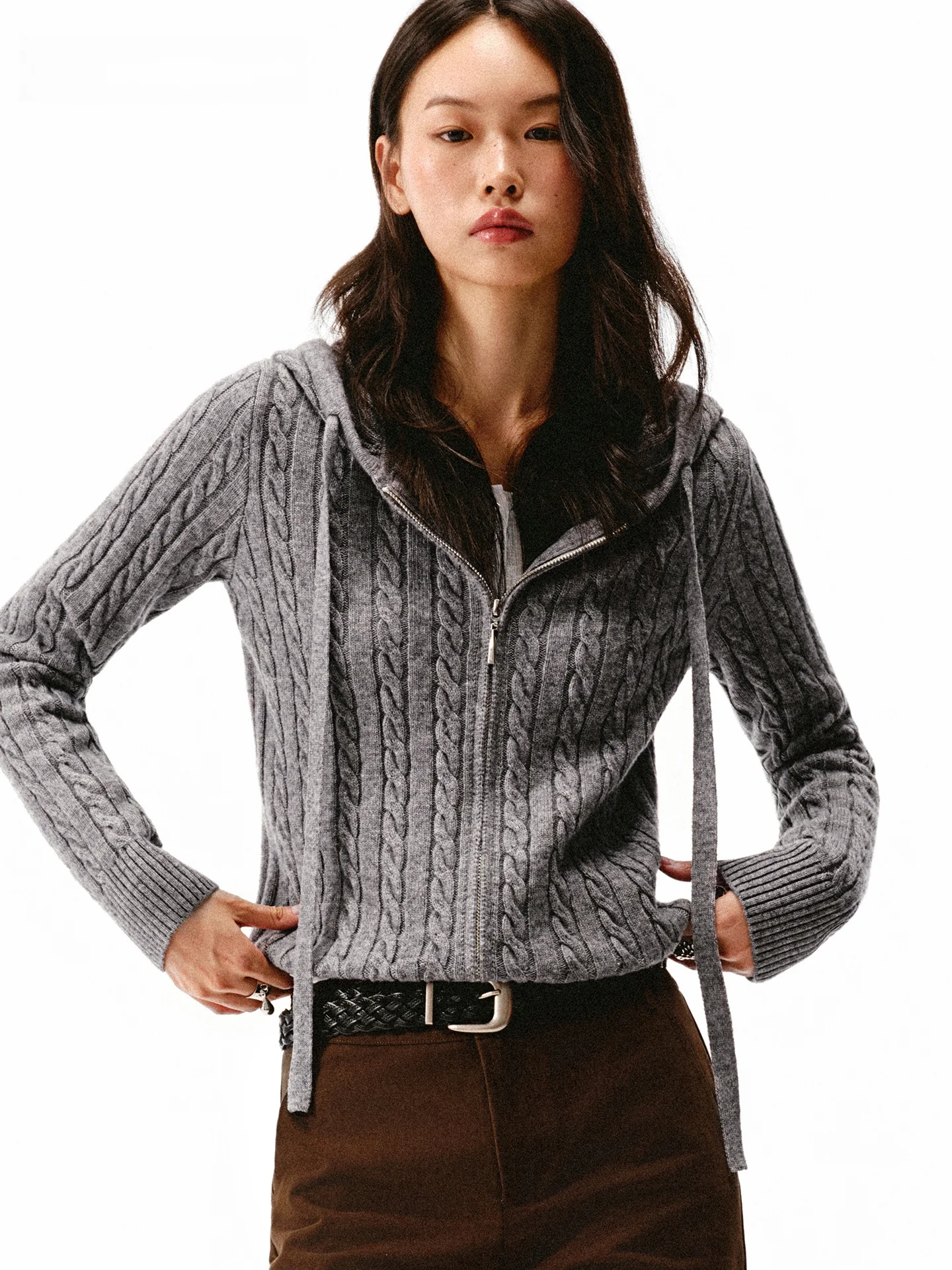 

Asomesome Woolen Twist Knitted Sweater ey Loose Women's Casual Sle Long Sve Coat Soft Comfortable Commute Friendly