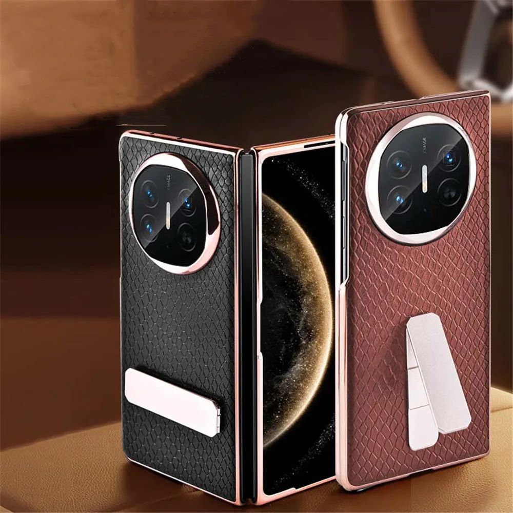 حافظة جلدية من جلد البقر الطبيعي الفاخر لهاتف هواوي ميت X6 X5 X3 غطاء حامل بنمط بيثون