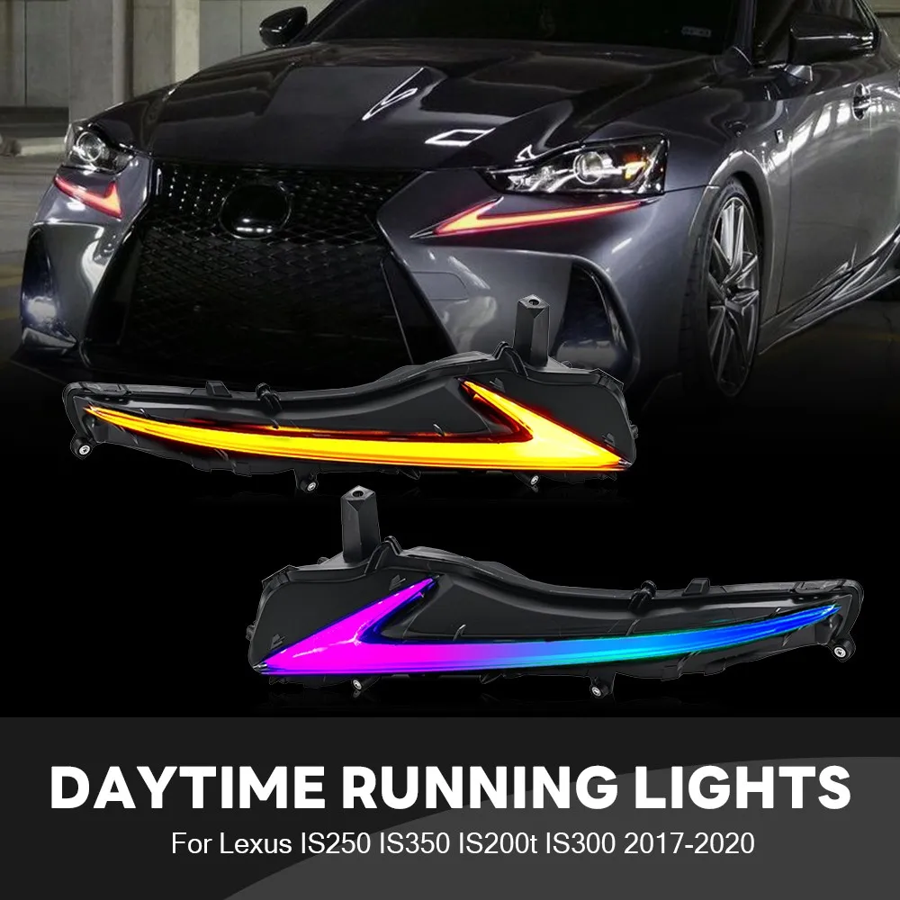 

2 шт. светодиодные RGB DRL лампы в сборе для Lexus IS250 IS350 IS200t IS300 2017-2020 дневные ходовые огни