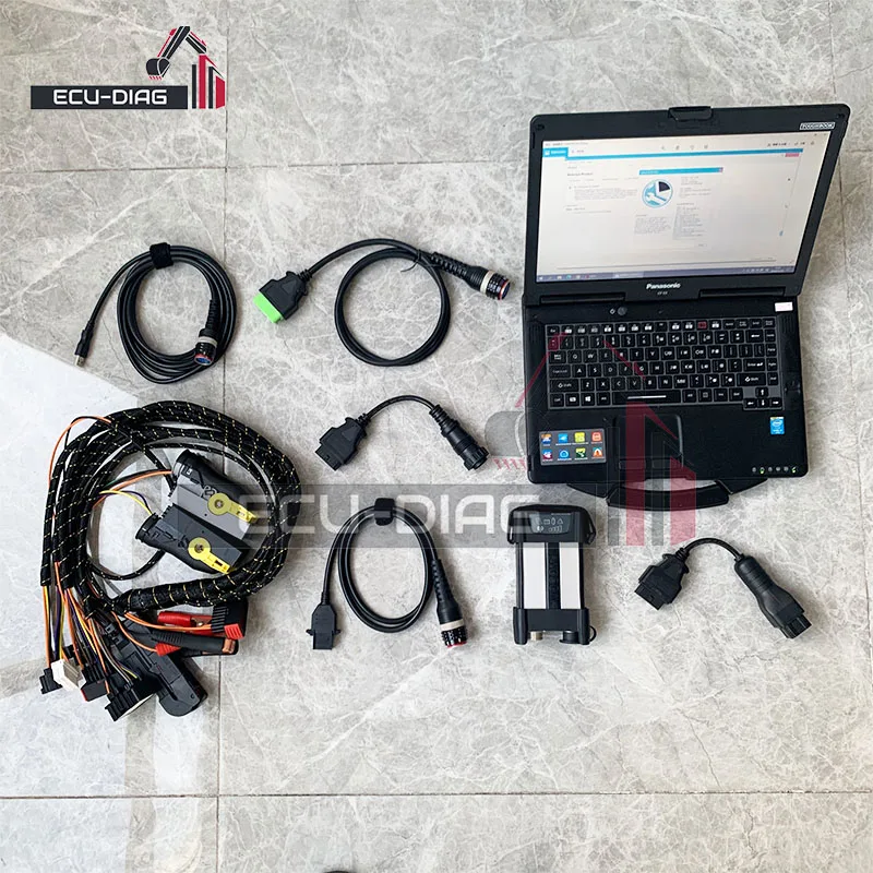 88894000 Vocom 2 Diagnostic Tool PTT 2.8.150 with ecm programming cable with Laptop for Volvo Excavator Truck