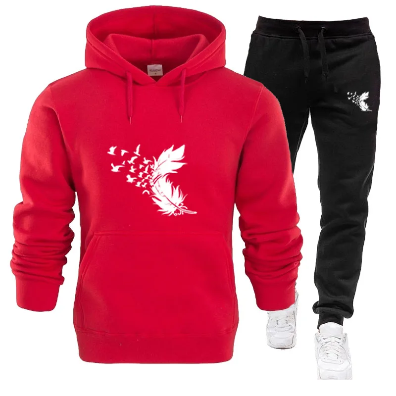 Men's daily hooded sweatshirt, sports pants, sportswear, casual sports jogging suit, comfortable home outdoor set