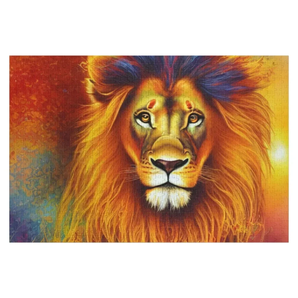 

Colorful lion Poster & Puzzle Design Jigsaw Puzzle Custom With Personalized Photo Personalised Puzzle