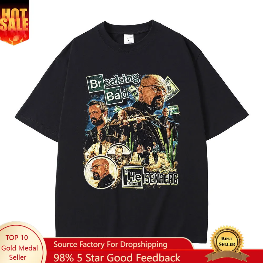 

Heisenberg Breaking Bad T Shirt Better Call Saul Graphic Print T-shirt Men's Clothing 100% Cotton Casual Short Sleeves Tee Shirt