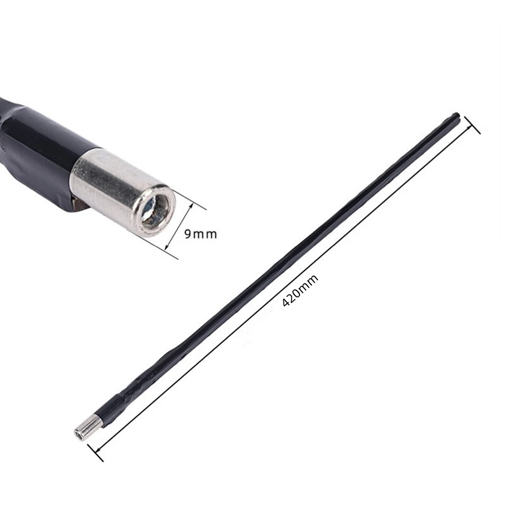 Batang Rangka Gitar 380MM/420MM Aksesori Perlengkapan Cadangan Hitam Peralatan Aksi Ganda Dua Arah untuk Gitar Akustik Bagian Logam