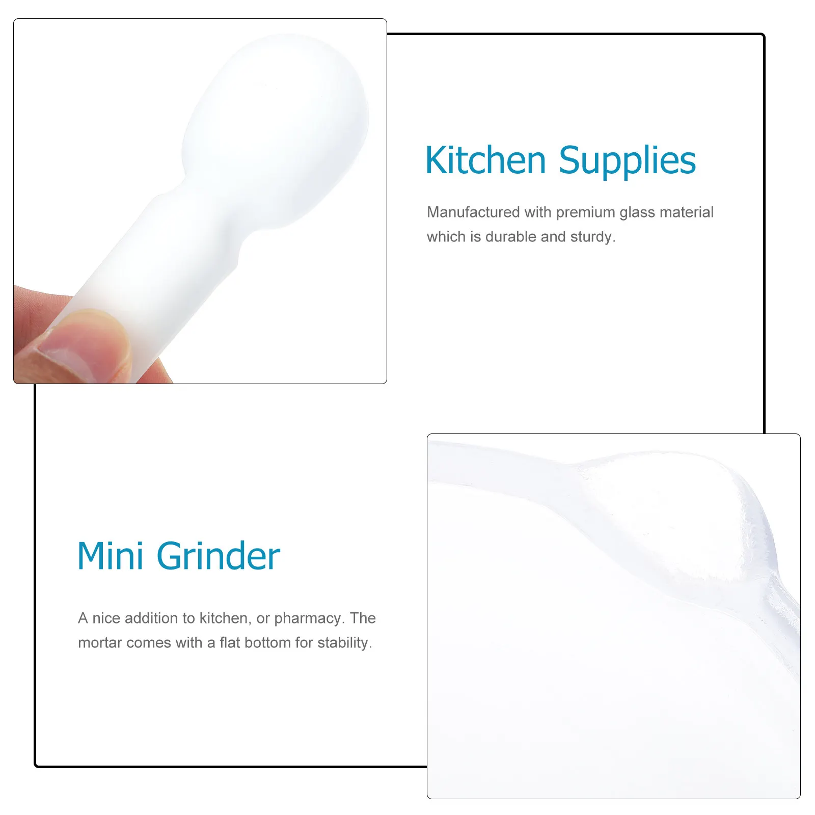 

Набор: стеклянная лабораторная ступка для измельчения трав, специй, фармацевтических препаратов – быстрый и эффективный инструмент для измельчения