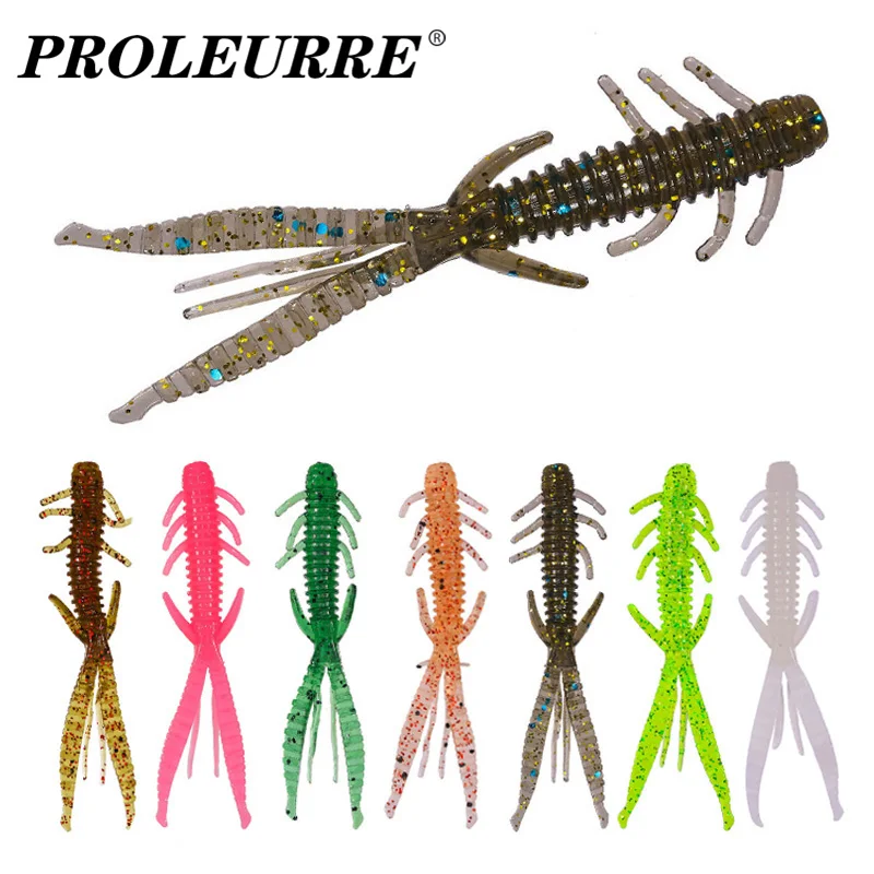 

5 Pcs 72mm 1.8g Shrimp Larva Soft Bait Worm Smell Fishy Silicone Jigs Wobblers Fishing Lures for Bass Carp Artificial Swimbait