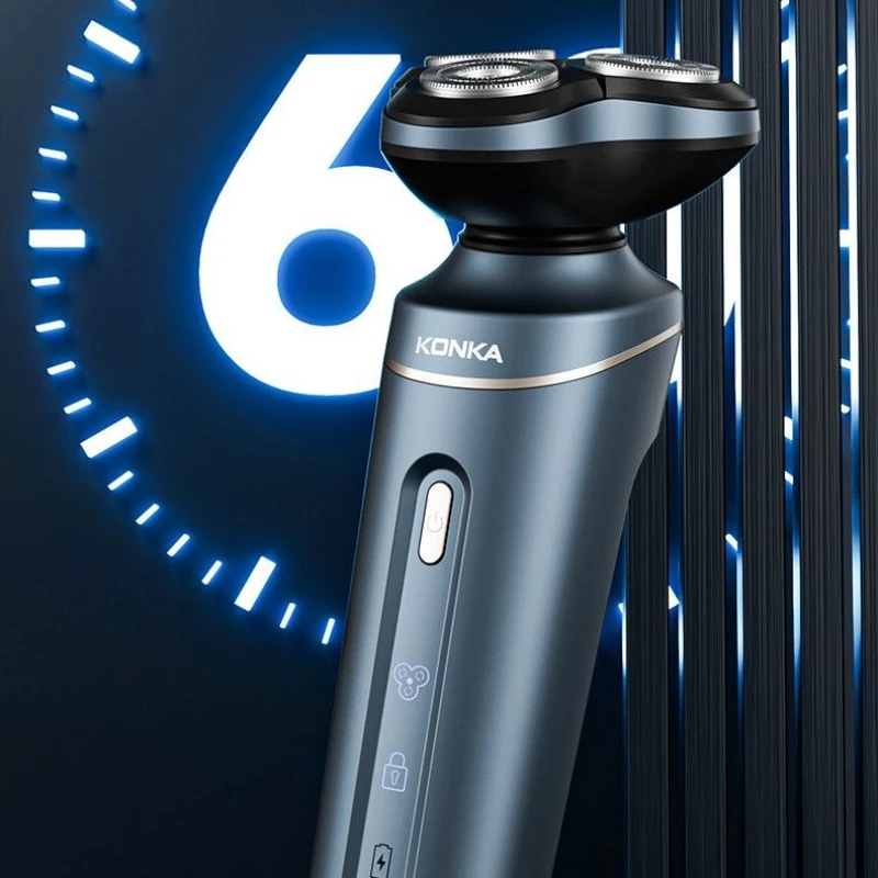 ماكينة حلاقة كهربائية جديدة متعددة الوظائف للرجال من KONKA ماكينة حلاقة كهربائية ثلاثة في واحد قابلة للإزالة ومغسولة بالماء وقشرة عائمة ماكينة حلاقة محمولة