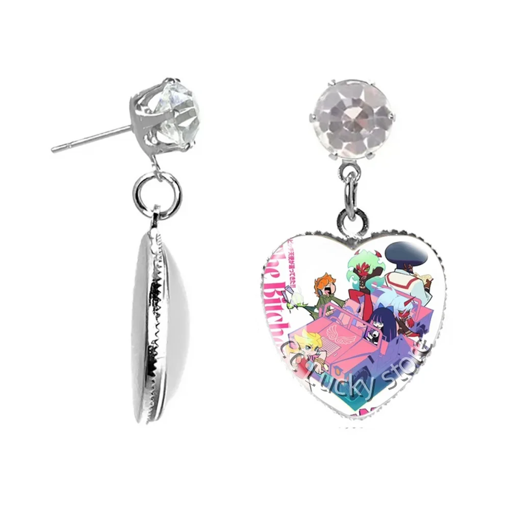 Hot Anime Panty & Stocking with Garterbelt Cartoon Character Panty Stocking Charms 20mm Heart Ear Bead Jewelry Fans Gift