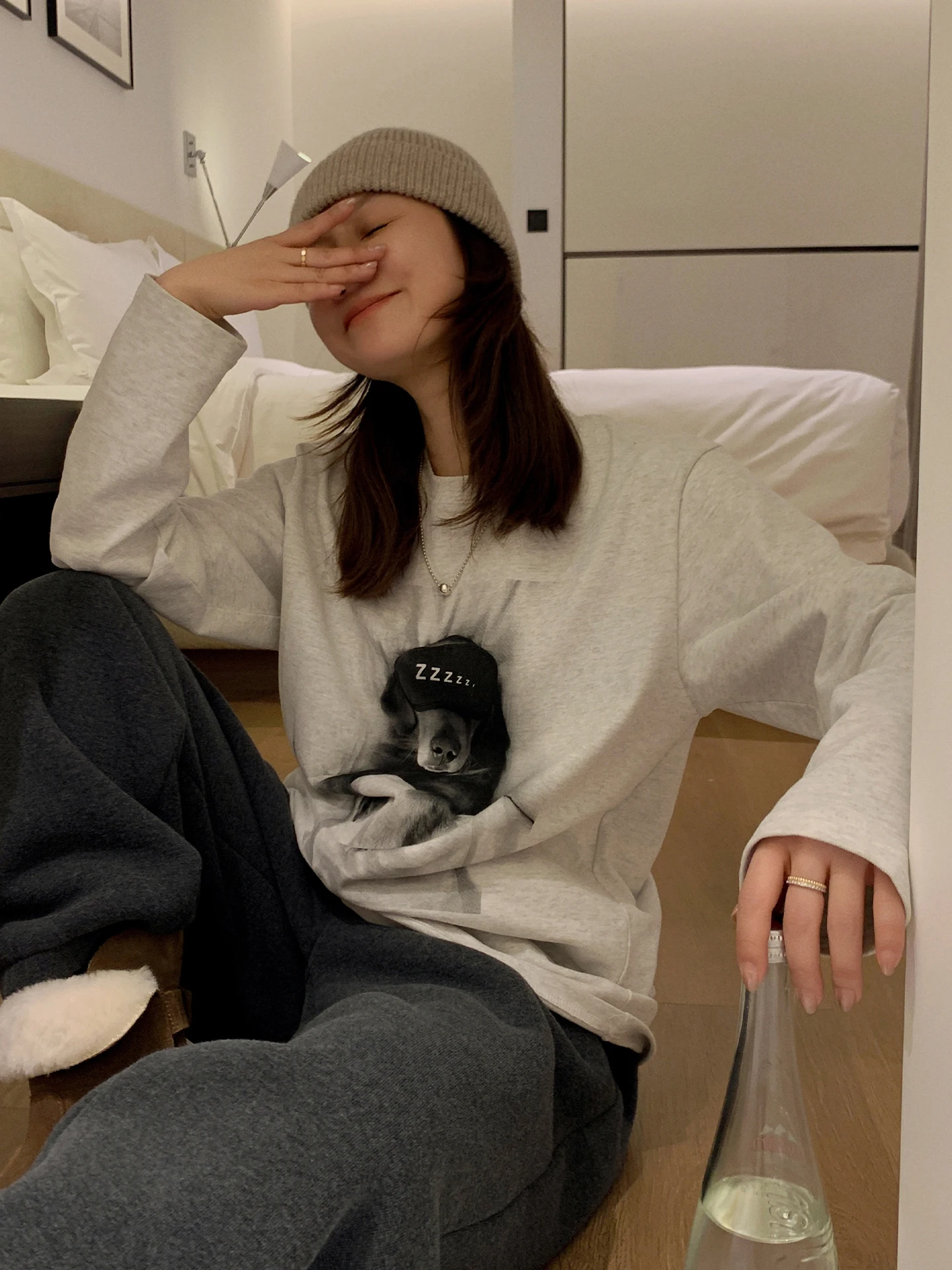 

Ribeelin Sisy Women's Long Sve T-irt Cotton Casual Print Top Korean Sle Commute Faion Winter New Arrival