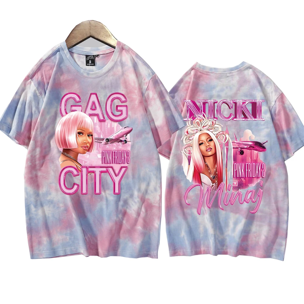 Nicki Minaj Pink Friday 2 Shirts Tie Dye T-Shirt Summer Women Men Round Neck T Shirt Fans Gift