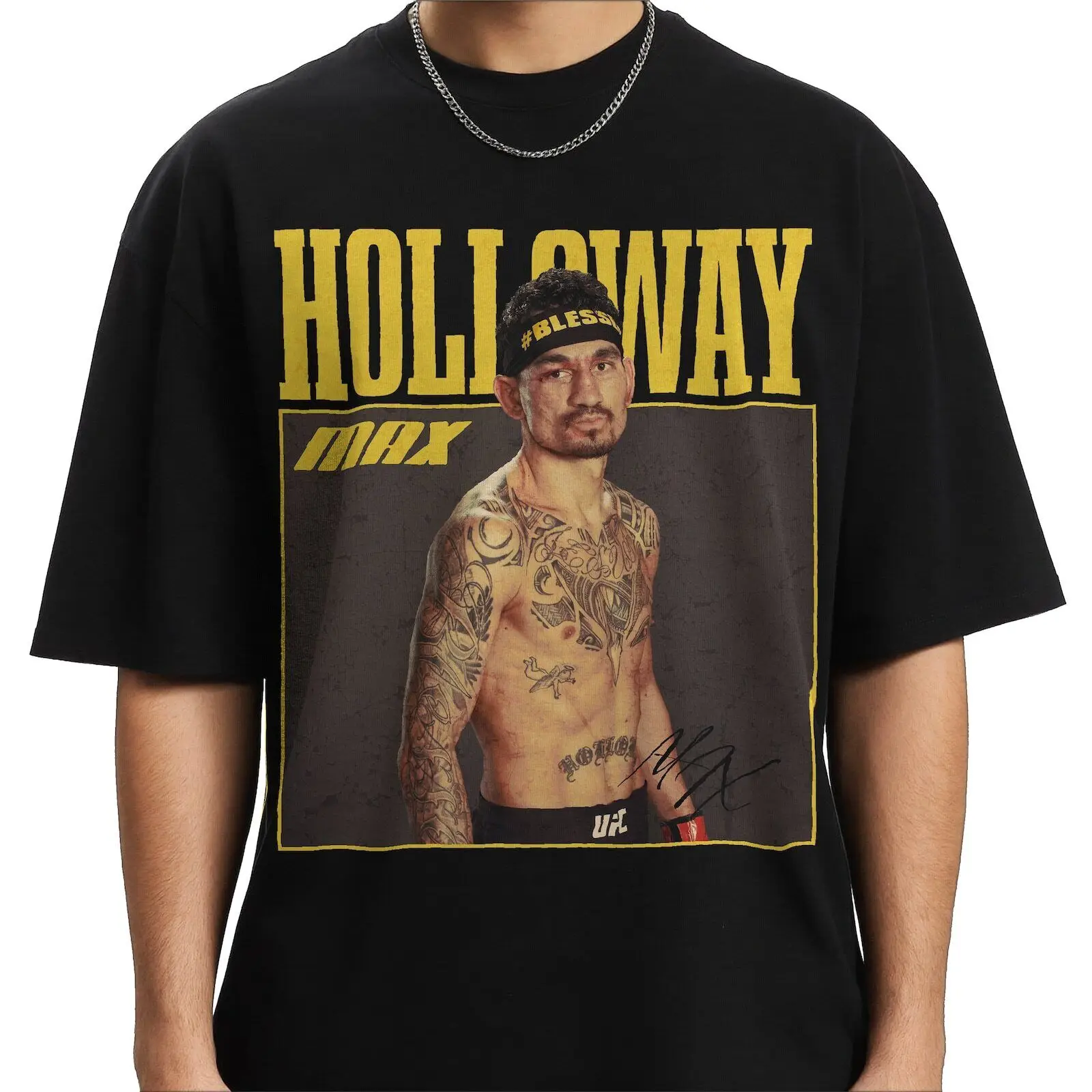 Vintage 90s Style Max Holloway T Shirt Wash Oversized Shir