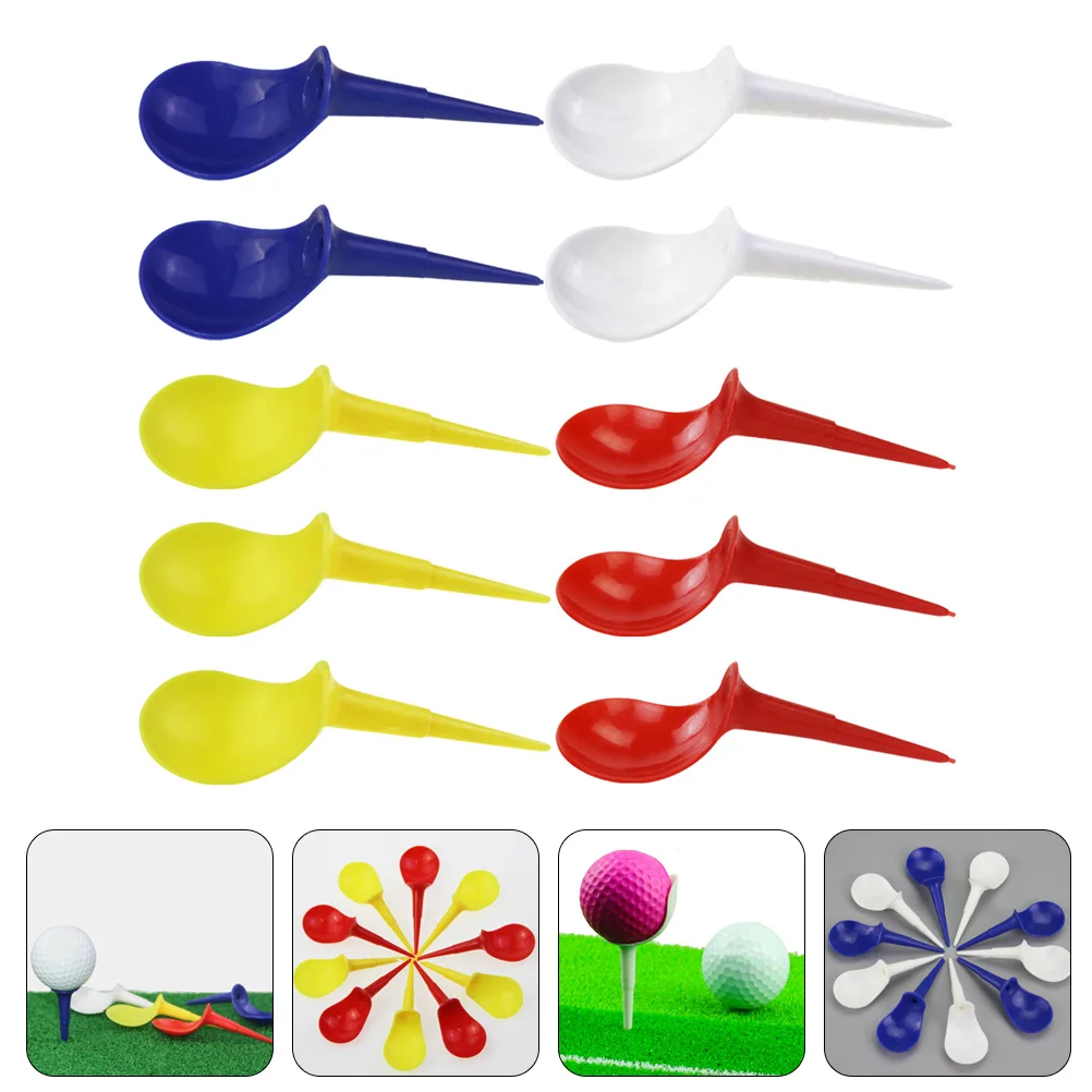 

10pcs Golf Tees Golfing Ball Stands Professional Plastic Spikes Wear-Resist Lightweight Replaceable Pegs Sturdy Golf Accessories