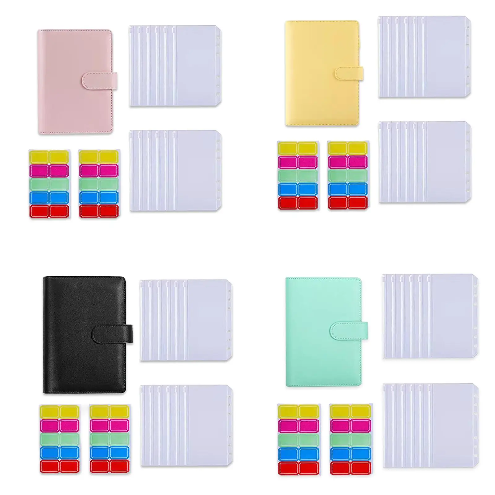 6 Ring A6 Notebook Binder Budget Binder A6 Loose Leaf Paper 12 Zipper envelopes Budget Envelope for Budget Planner Organizer