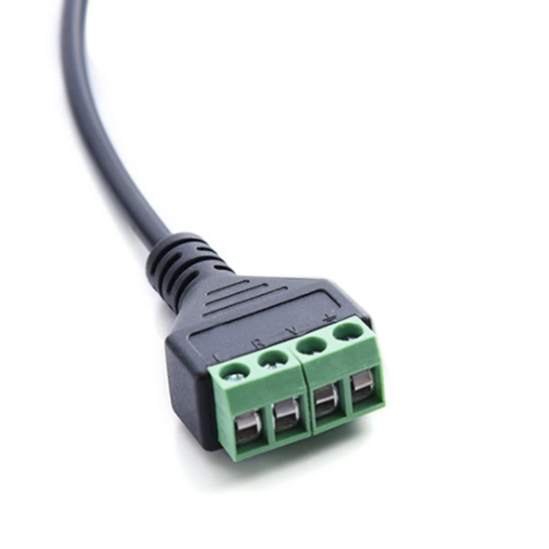 3.5mm Screw Terminal Adapter Speaker Cable 4-Core Stereo TRRS Male Hole to AV 4 Screw Terminal Balun Connector Cable