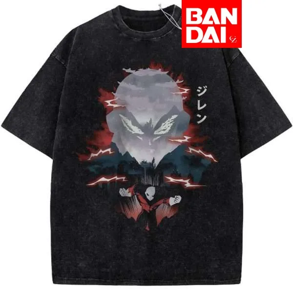 

Футболка оверсайз Dragon Ball Super Jiren Grey Warrior Acid Wash, черная, летняя, 2026, аниме, стритвир, с графическим принтом