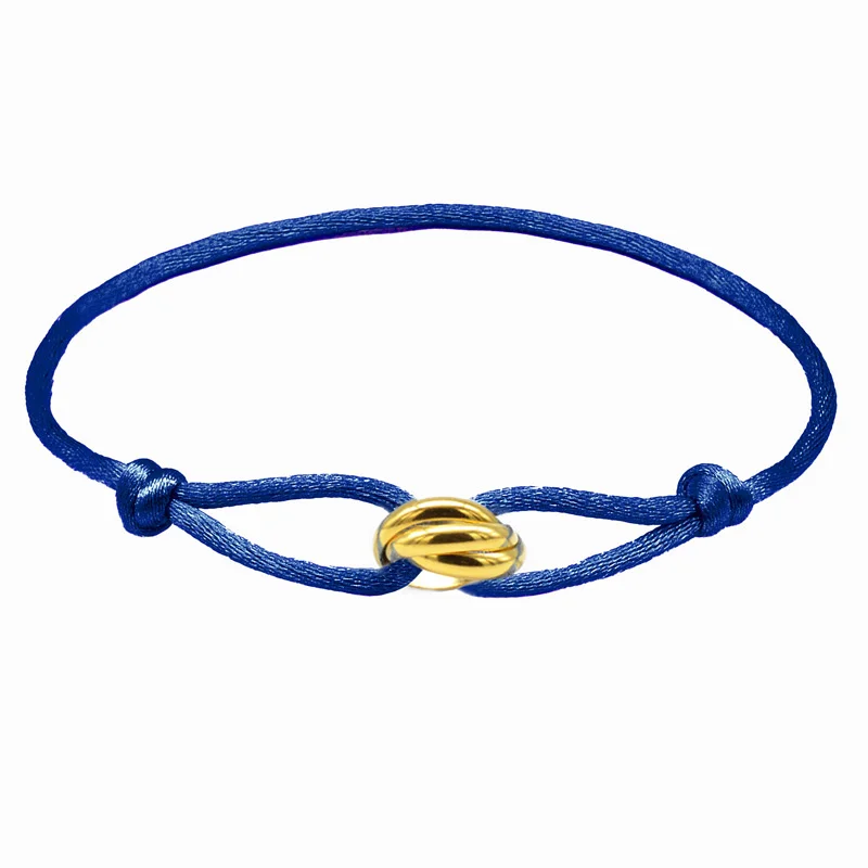 Zalman Groothandel GDS888 Luxe Unisex Armband 3 Metalen Gesp Handketting Verstelbare Heren Touw Armband Voor Vrouwen Sieraden Geschenken