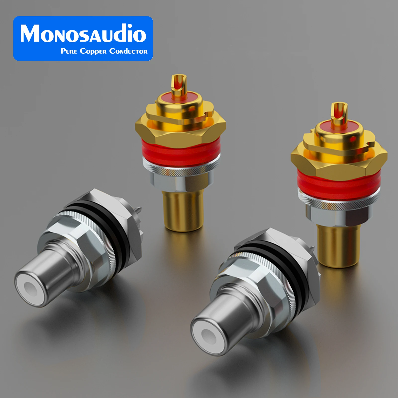 Monosaudio C401R/G Pure Copper RCA Sockets Terminal Chassis Pure Copper Gold/Rhodium Available  Isolation Metal Connectors