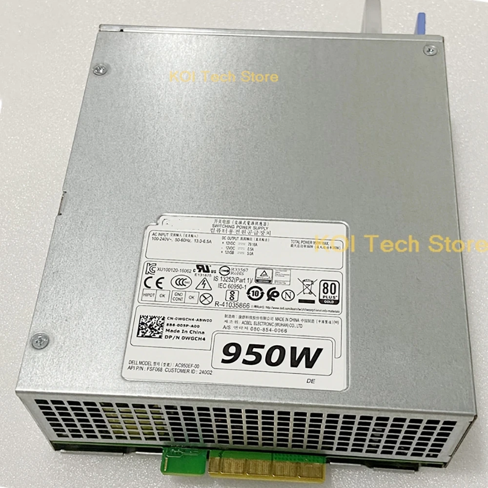 H950EF-00 For Dell T5820 T7820 950W Workstation Power Supply CXV28 D950EF-00 V7594