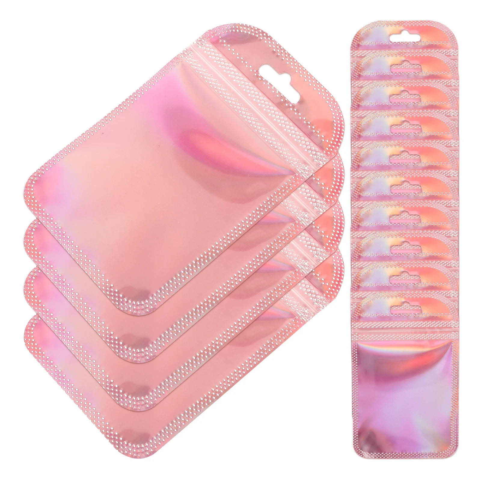 

20pcs Colorful Iridescent Bag Jewelry Storage Pouch Lightweight Waterproof Pvc Compact Design For Necklace Ring Ear Decor