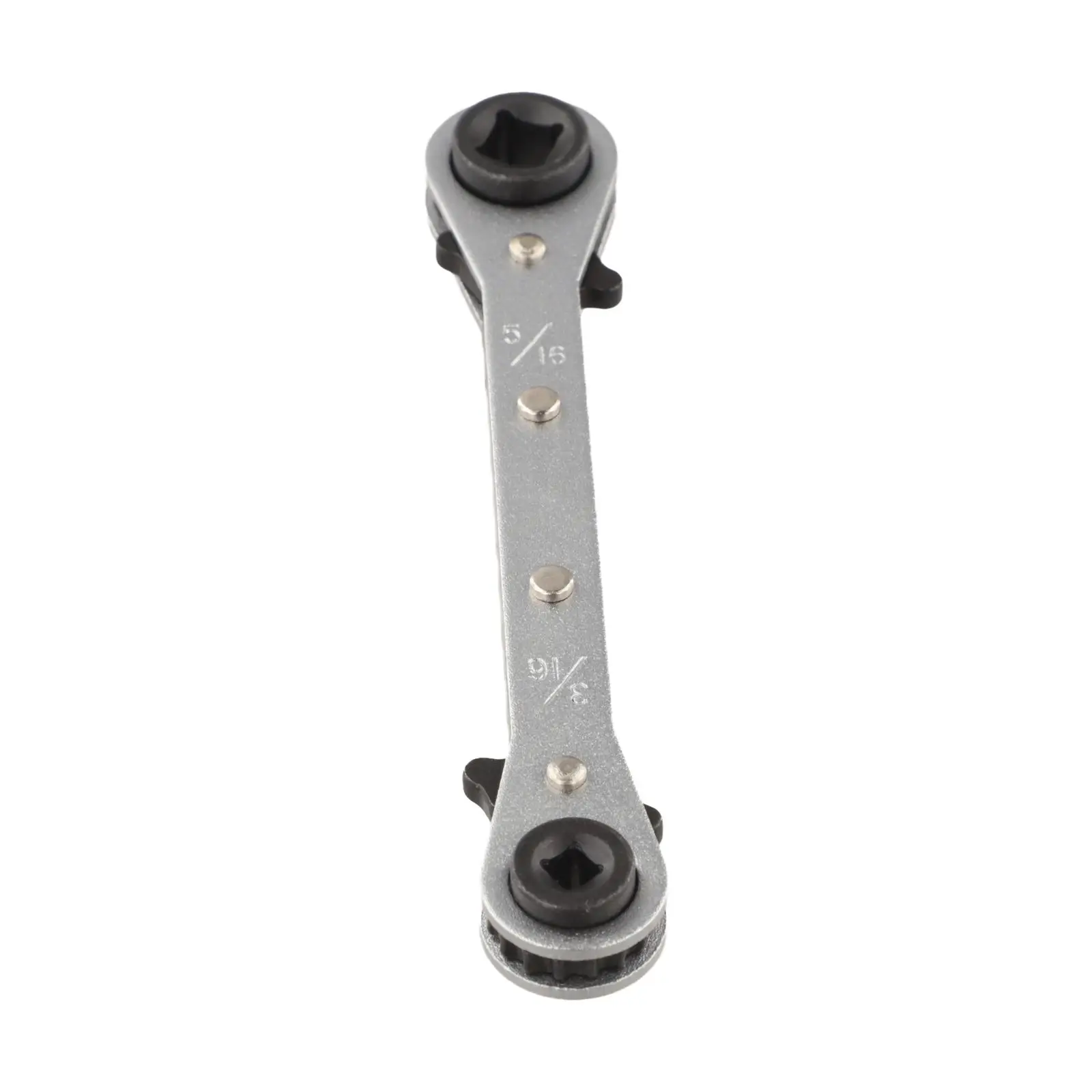 Four Position Ratchet Wrench for HVAC Refrigeration Applications with 1/4 3/8 3/16 5/16 Inch Square Drive Compatibility