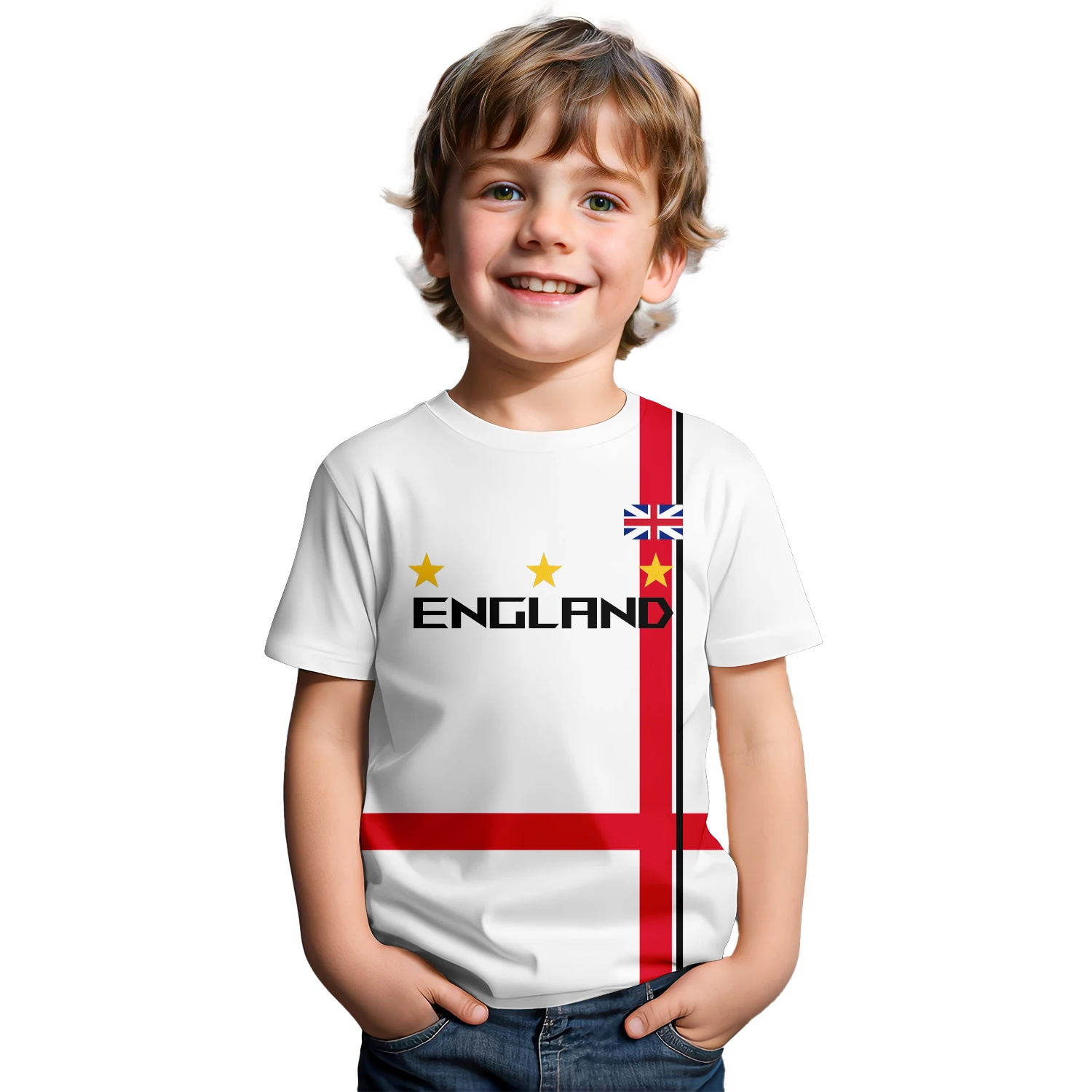 Mens T Shirt Football Boy Fans Wear Round Neck Boys Short Sleeve Girl Soccer Girls England Italy Top Sports Outdoor T Shirts