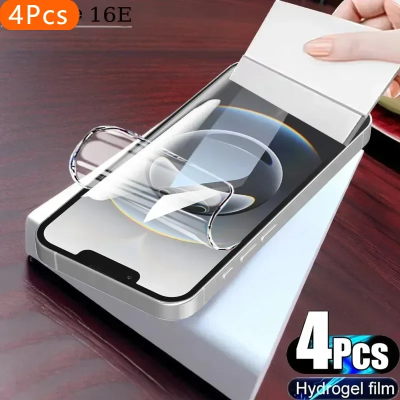 

4PCS Hydrogel Film for IPhone 16E 14 15 Pro Max 13 12 11 Plus 7 8 XR XS SE X Screen Protector for IPhone 16 Pro Max Film