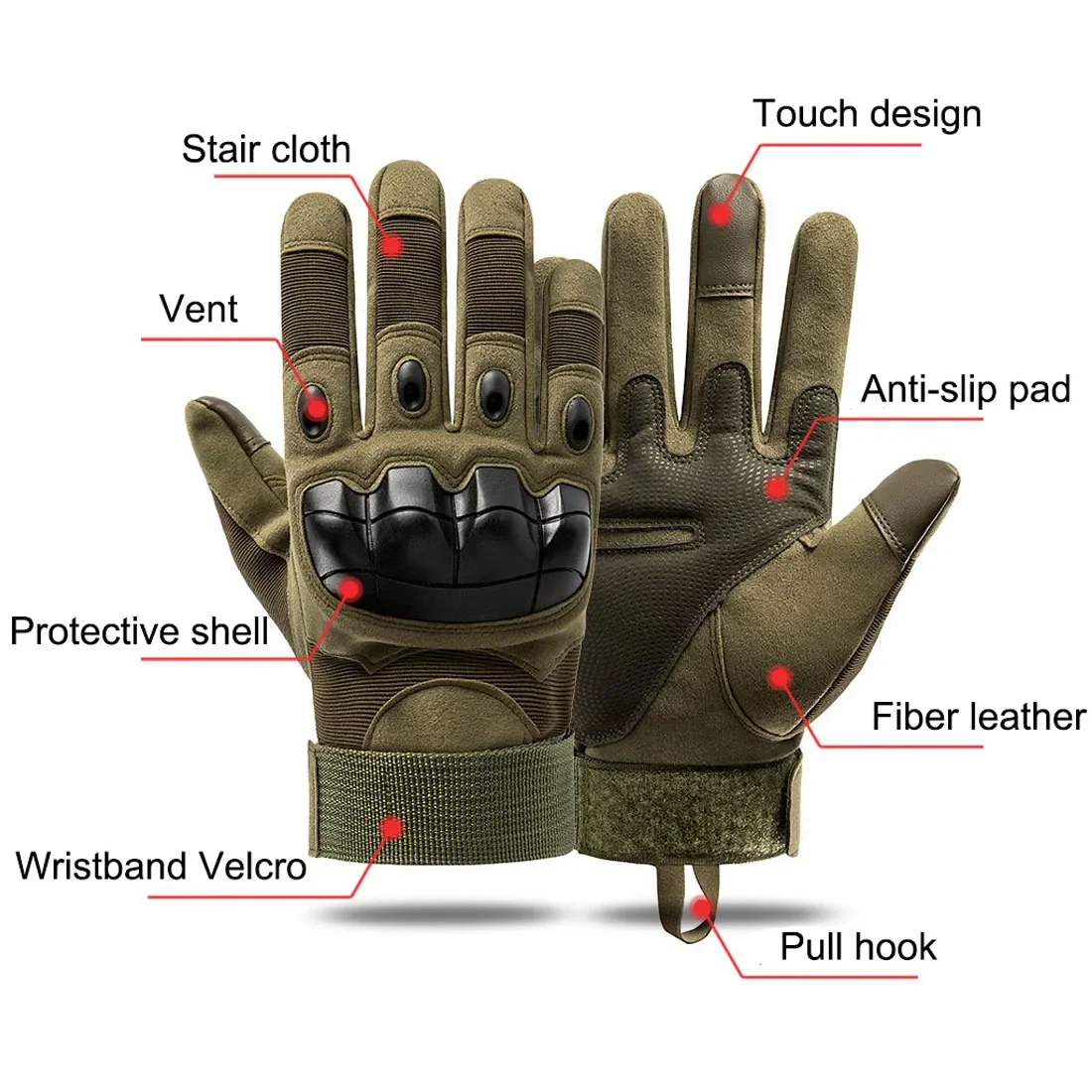 Outdoor Tactical Gloves Airsoft Sport Gloves Half Finger Type Military Men Combat Shooting Hunting Gloves