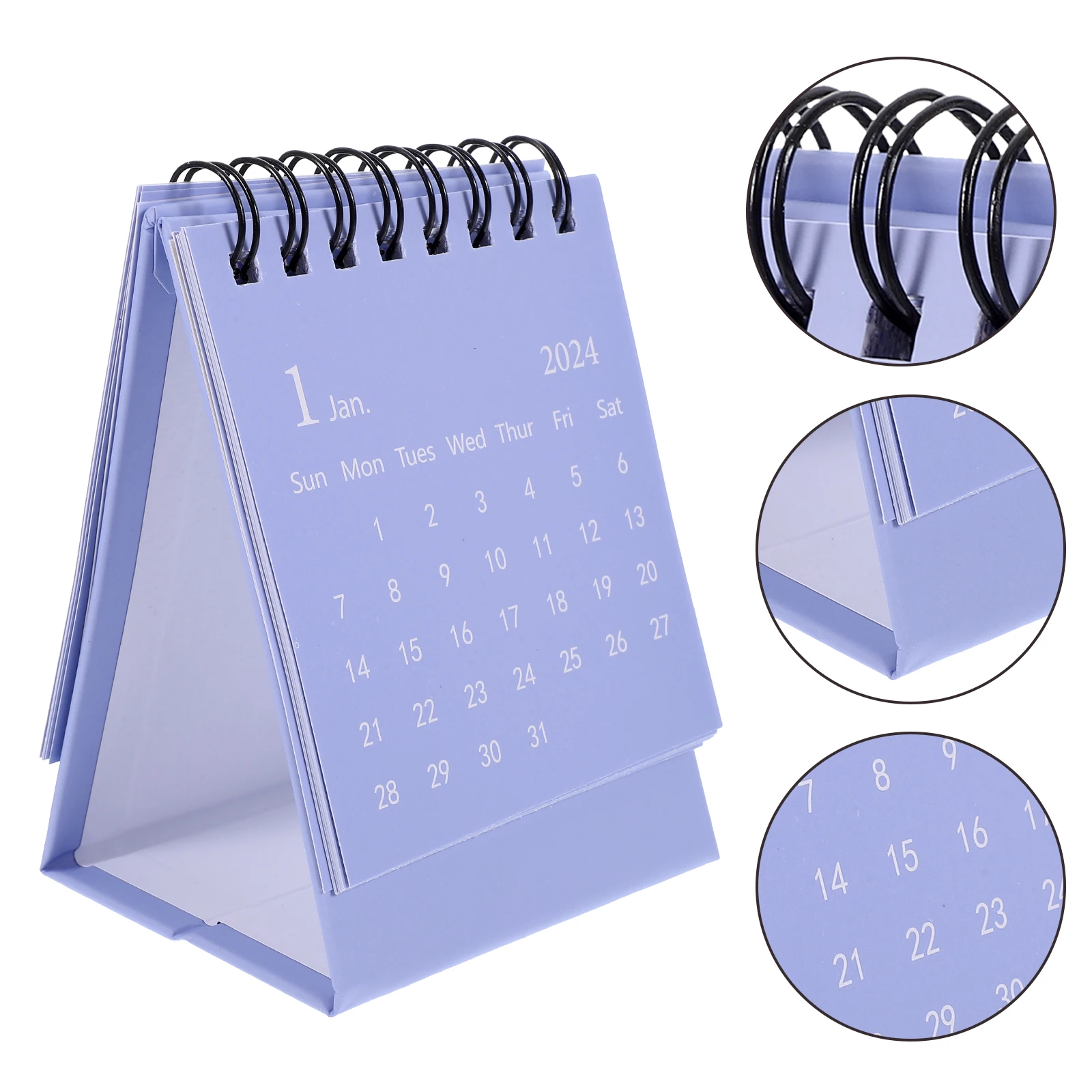 

Mini 2024 Desk Calendar Small White Monthly Flip Paper Thick Base Schedule Planner Teacher Student Office Decor